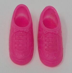 Barbie Skipper Doll Shoes Bright Pink Runners Vintage Mattel Hong Kong Vintage